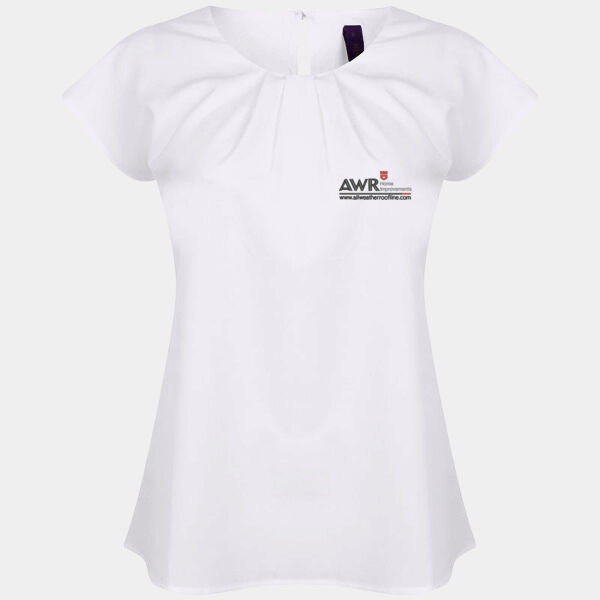 All Weather Roofline - Women's pleat front short sleeve blouse Thumbnail