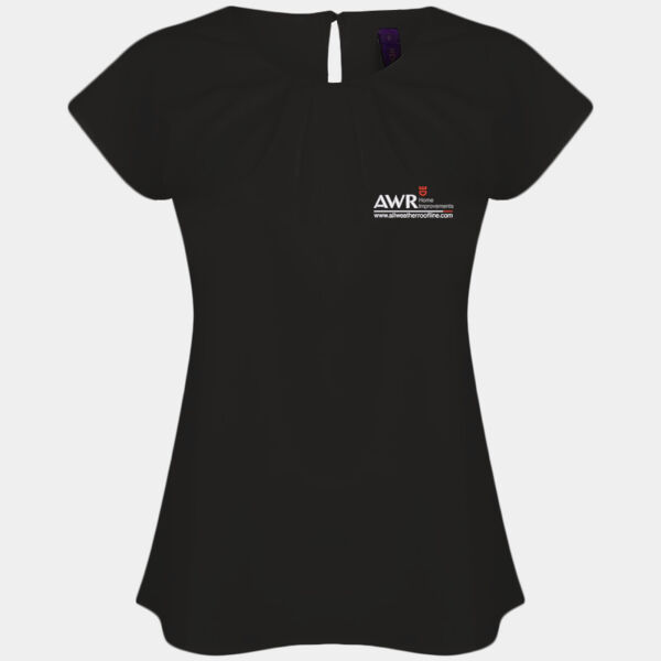 All Weather Roofline - Women's pleat front short sleeve blouse Thumbnail